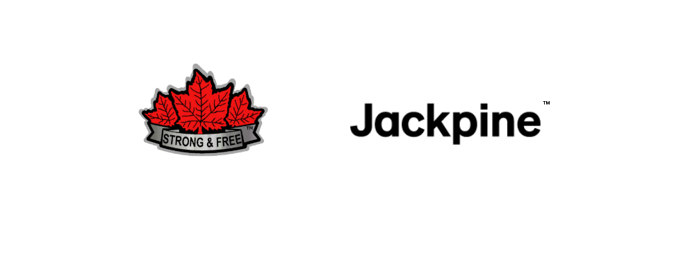 Strong and Free maple leaf logo beside the Jackpine wordmark