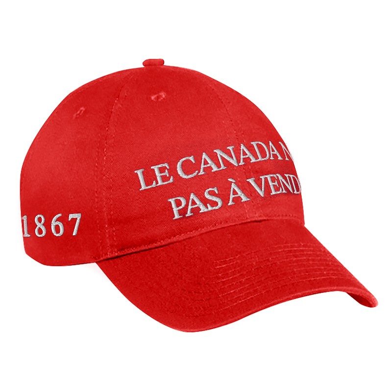 Fabriqué au Canada - Casquette Snapback Édition 1867 "Le Canada n'est pas à vendre" - Rouge